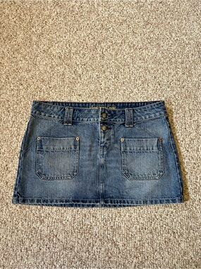 American Eagle Y2K Denim Mini Skirt in Blue, 100% cotton